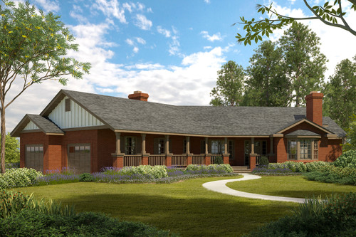 Ranch House Plan - Saginaw 92562 - Front Exterior