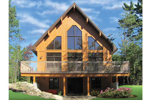 A-Frame House Plan - Skylark 3 94498 - Rear Exterior