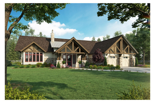 Craftsman House Plan - Lewis Ridge 96774 - Front Exterior