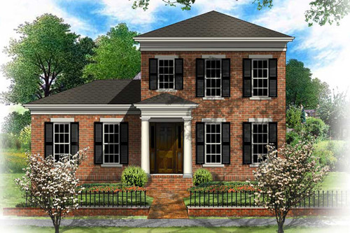 Colonial House Plan - Hollowell 98360 - Front Exterior