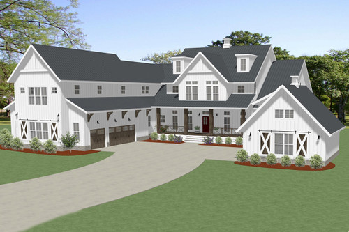Farmhouse House Plan - Oak Hill 66954 - Front Exterior