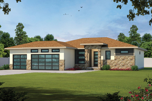 Prairie House Plan - Larimar Falls 72671 - Front Exterior