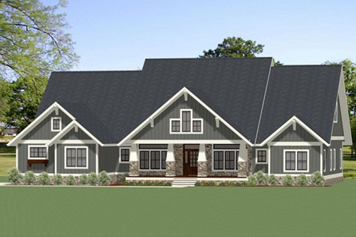 Craftsman House Plan - Riverbend 77211 - Front Exterior