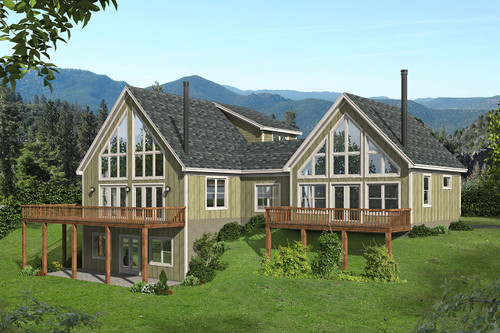 Craftsman House Plan - Lost Pine River 2 67994 - Rear Exterior