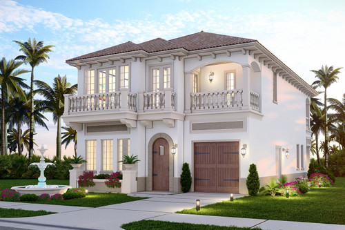 Mediterranean House Plan - Casa Juliana 69006 - Front Exterior