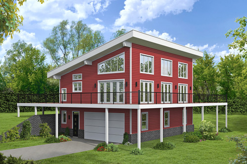Modern House Plan - Red Top Eagle 59568 - Front Exterior