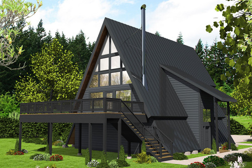 A-Frame House Plan - 54140 - Front Exterior