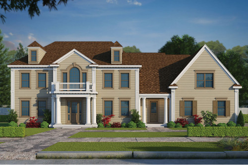 Colonial House Plan - Brookpointe C 51-800 20583 - Front Exterior