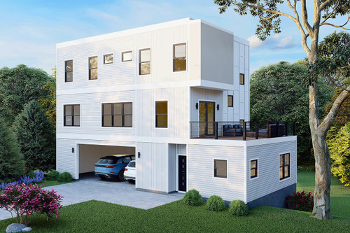 Contemporary House Plan - Herron River 41709 - Front Exterior