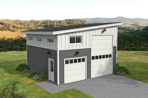 Contemporary House Plan - Springhaven Garage 43645 - Front Exterior