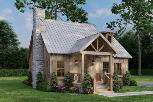 Craftsman House Plan - Aspen Falls Retreat 33077 - Front Exterior
