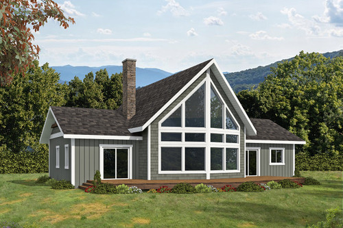 A-Frame House Plan - 53999 - Rear Exterior
