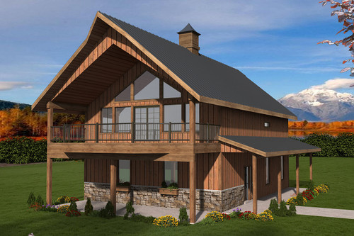 Lodge Style House Plan - 36518 - Rear Exterior