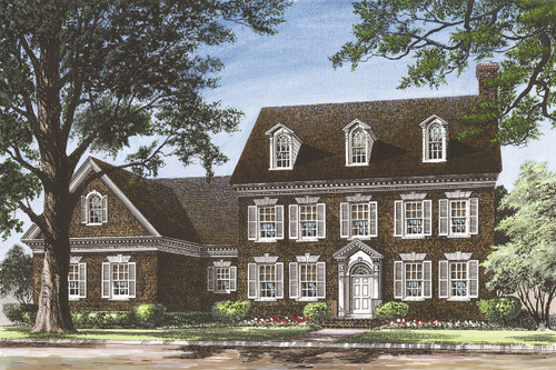 Colonial House Plan - Boothe 54608 - Front Exterior