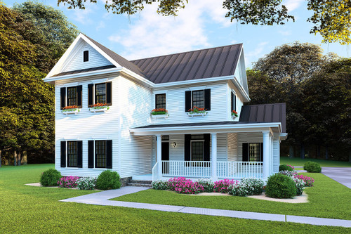 Farmhouse House Plan - Mill Creek Farms 92890 - Front Exterior