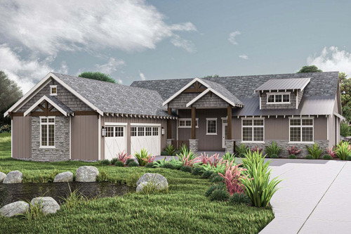 Craftsman House Plan - Ozark 70008 - Front Exterior
