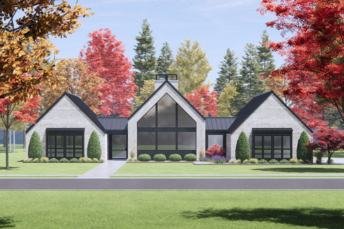 Mountain Rustic House Plan - 16157 - Front Exterior