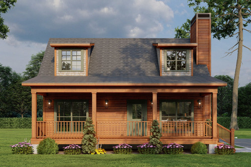 Mountain Rustic House Plan - Lost Creek Retreat 87280 - Front Exterior