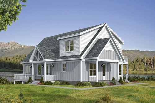Cottage House Plan - Pine Haven Cliff 76054 - Left Exterior