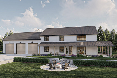 Farmhouse House Plan - Clear Creek 45122 - Front Exterior