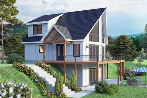 Craftsman House Plan - Little Pine Haven Lookout 25065 - Front Exterior