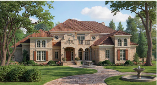 Tuscan House Plan - Villa Zamorano 95023 - Front Exterior
