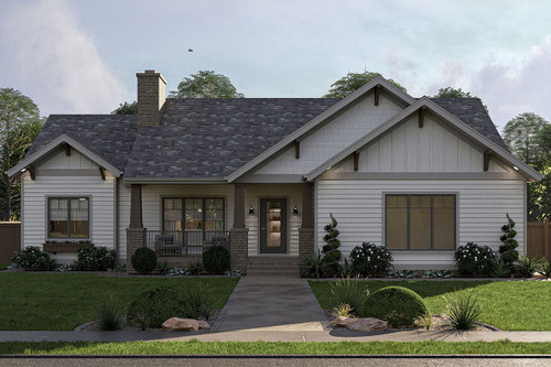 Craftsman House Plan - Ellicott 59569 - Front Exterior
