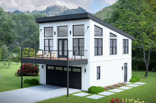 Modern House Plan - Leadville Overlook 94120 - Front Exterior