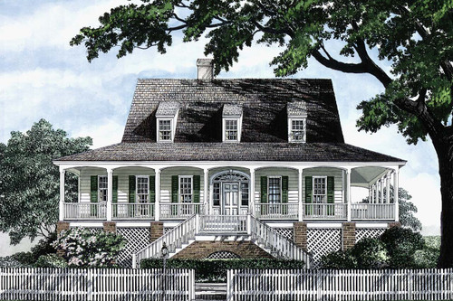 Southern House Plan - Currituck Cottage 23688 - Front Exterior