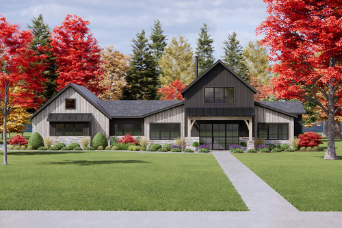 Mountain Rustic House Plan - 27804 - Front Exterior