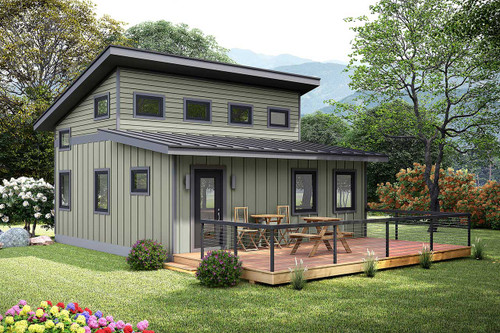 Contemporary House Plan - Cathedral Ledge Getaway 11052 - Front Exterior