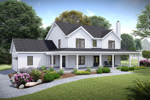 Farmhouse House Plan - Black Walnut 2.0 36260 - Front Exterior