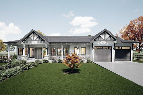 Ranch House Plan - Prairie Hills 77380 - Front Exterior
