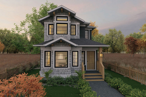 Shingle-Style House Plan - Amblepath 41306 - Front Exterior