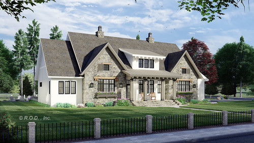 Farmhouse House Plan - Royal Oaks 74988 - Front Exterior