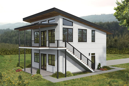 Modern House Plan - Morris Ferry Overlook 2 36674 - Right Exterior