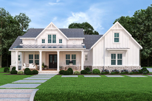 Farmhouse House Plan - Acorn Trail 98469 - Front Exterior