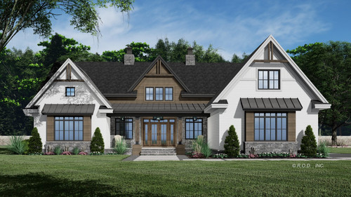 Farmhouse House Plan - Wood Haven 52622 - Front Exterior