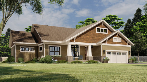 Craftsman House Plan - Aspen Shores 39902 - Front Exterior