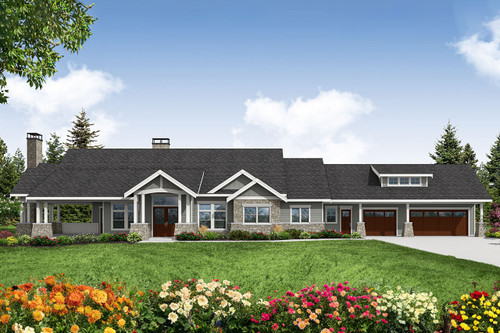 Craftsman House Plan - Rayne 54144 - Front Exterior