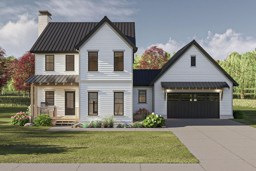 Modern House Plan - Elk Ridge 64128 - Front Exterior