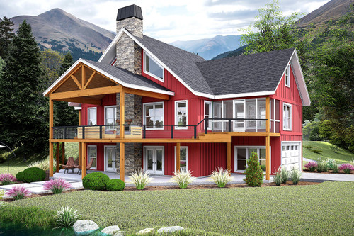Craftsman House Plan - Riverfront View 47269 - Front Exterior