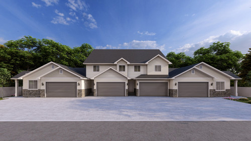 Craftsman House Plan - Huelva 4 Plex 10059 - Front Exterior