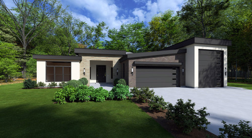 Contemporary House Plan - The Great Heart 66034 - Front Exterior