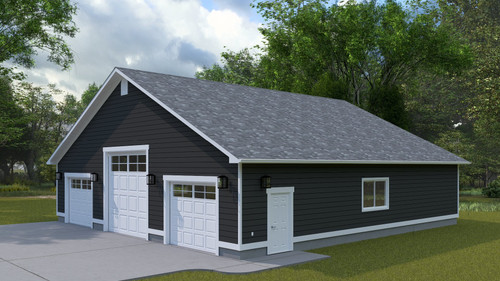 Traditional House Plan - Poulin Garage 23898 - Right Exterior