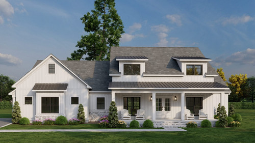 Farmhouse House Plan - Three Winds II 45458 - Front Exterior