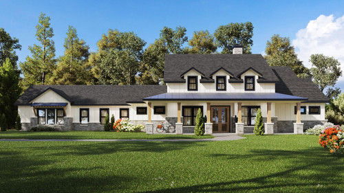 Farmhouse House Plan - 64206 - Front Exterior