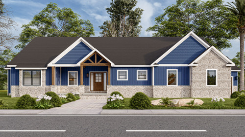 Craftsman House Plan - 95557 - Front Exterior