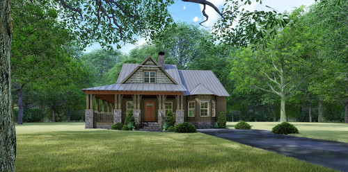 Mountain Rustic House Plan - Riverrun 67746 - Front Exterior