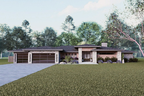 Prairie House Plan - Pinecrest Way 71863 - Front Exterior